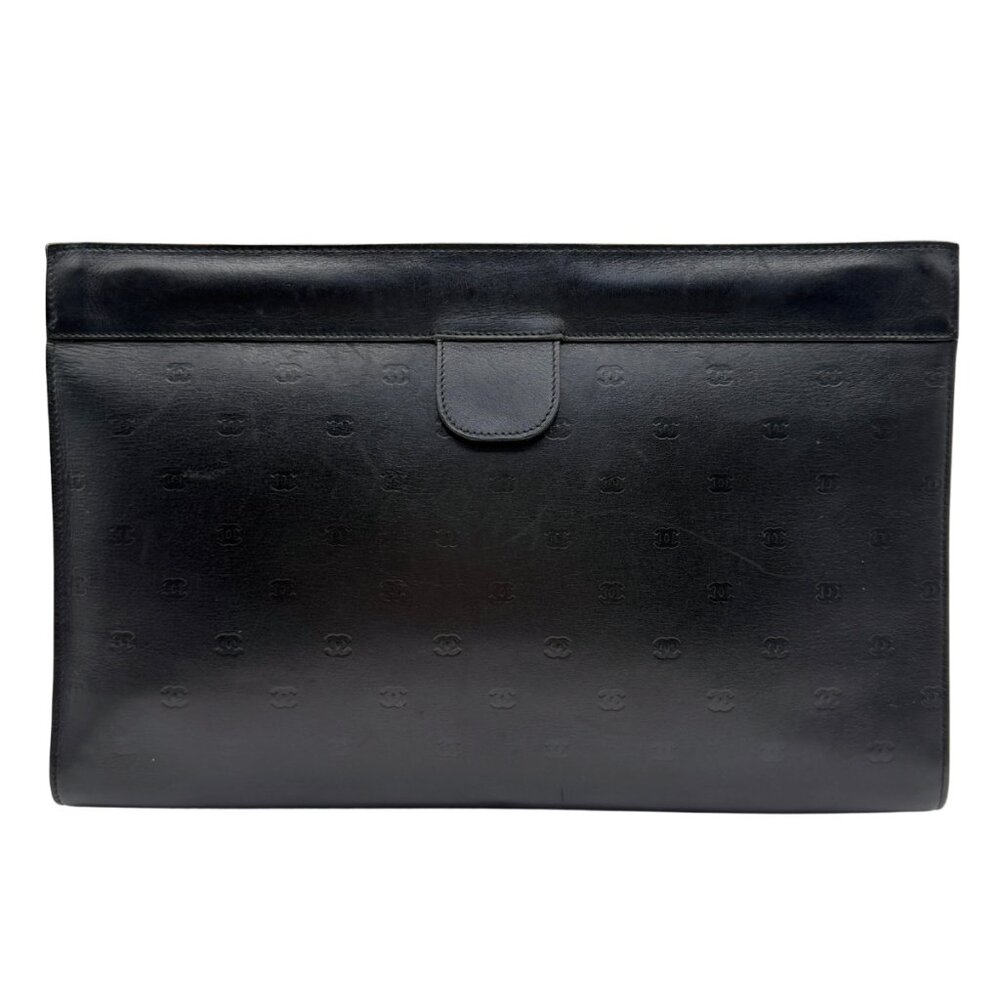 •SOLD•Vintage CHANEL CC Embossed Lambskin Leather Clutch